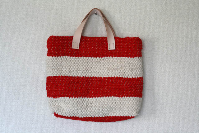 裂き織りバッグ092